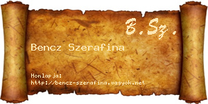 Bencz Szerafina névjegykártya